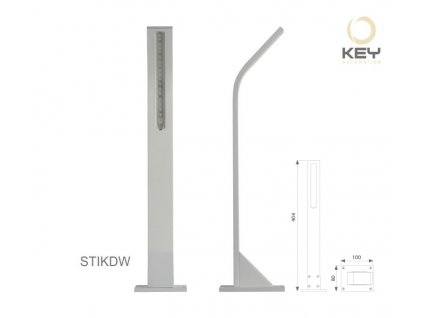 vonkajšie LED osvetlenie STIK S - biela farba, osvetlenie smerom nahor (do zeme), H = 404mm, celohliníkové telo