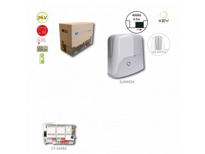 SUN80 pohon pre posuvnú bánu do 400kg, 1x SUN4024 (24V, 250W, 18Nm), 1x CT-14A