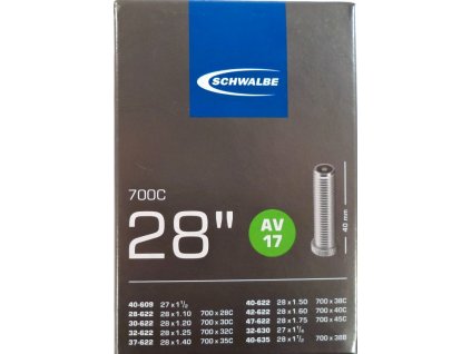 Duše SCHWALBE AV17 28"x1.10-1.75 (24/47-622) AV/40mm