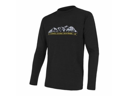 Triko dlouhé pánské SENSOR MERINO ACTIVE PT MOUNTAINS černé (Velikost L)