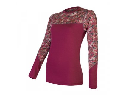 Triko dlouhé dámské SENSOR MERINO IMPRESS lilla/feather (Velikost L)