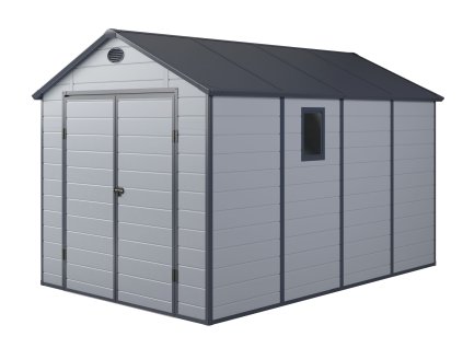 Zahradní domek G21 PAH 882 - 241 x 366 cm, plastový, světle šedý