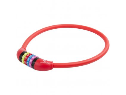 Zámek M-Wave 12x650mm kódový Security silicon červený