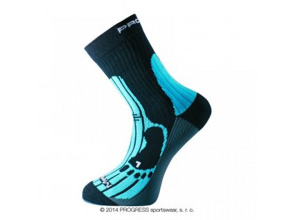 Ponožky Progress MERINO turistické černo/modré