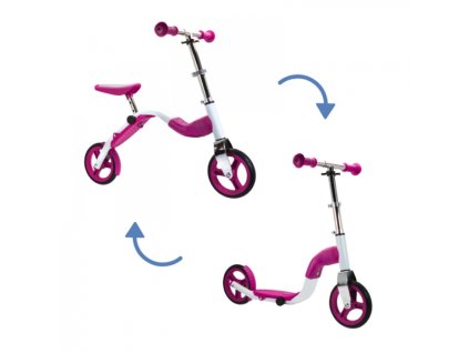 Scoobik koloběžka a odrážedlo v jednom růžový