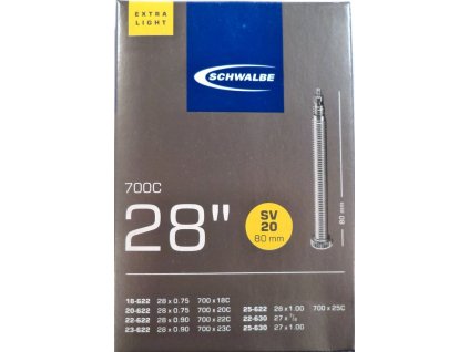 Duše SCHWALBE SV20 28"x0.75-27"x1,00 (18-622/25-630) FV/80mm