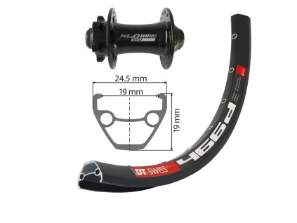 Kolo zapletené 27,5“ DT Swiss D466 584-19 přední 32 děr Niro