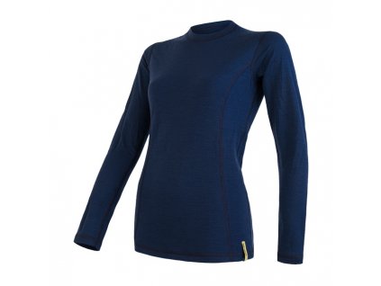 Triko dlouhé dámské SENSOR MERINO DOUBLE FACE tm. modré (Velikost M)