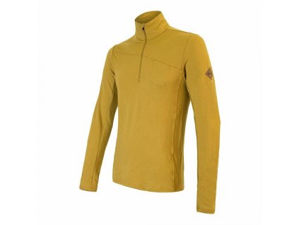 Triko dlouhé pánské SENSOR MERINO EXTREME zip mustard