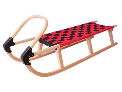 Sáně dřevěné 125cm červené
