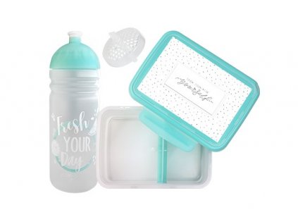 Set R&B box a lahev FRESH 2v1 tyrkysová 700ml