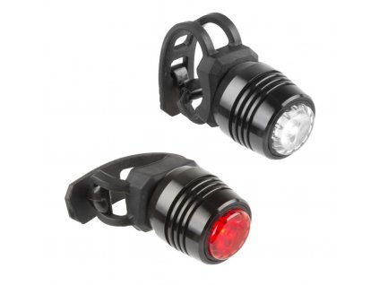 Blikačka přední+zadní USB černé