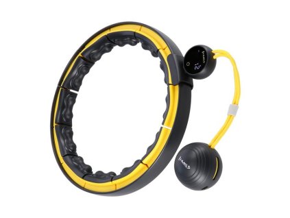Masážní hula hoop HMS HHM21 se závažím, magnety a počítadlem černá/žlutá
