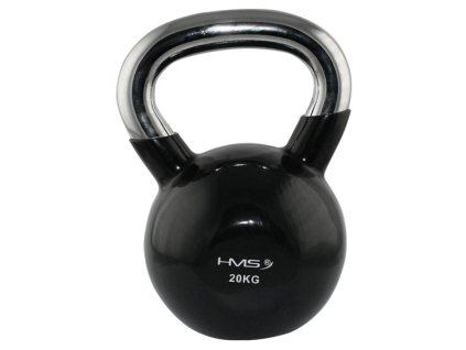 KT 20 KG ČERNÝ KETTLEBELL S CHROMOVANÝM ÚCHOPEM HMS