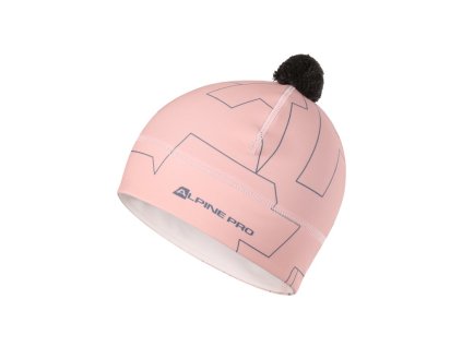 Čepice ALPINE PRO ABERE funkční s bambulí růžová