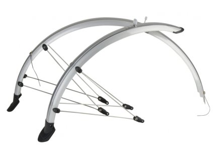 Blatníky M-Wave 26" šíře 60mm + dynamo kabely stříbrné servisní balení
