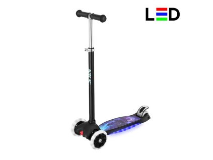 Dětská tříkolová koloběžka NILS Fun HLB1310 s LED černá