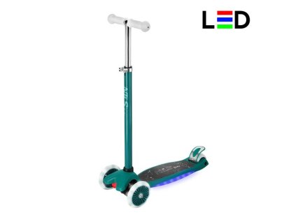 Dětská tříkolová koloběžka NILS Fun HLB1310 s LED zelená