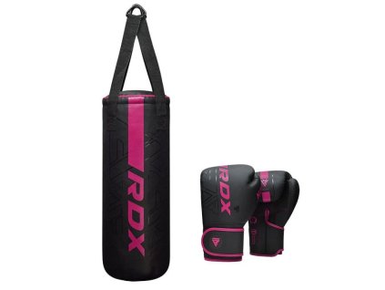 Boxovací pytel s rukavicemi dětský RDX F6 2FT KARA růžový