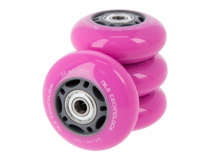 PU kolečka s ložisky NILS EXTREME 64x24mm ABEC 7 růžové