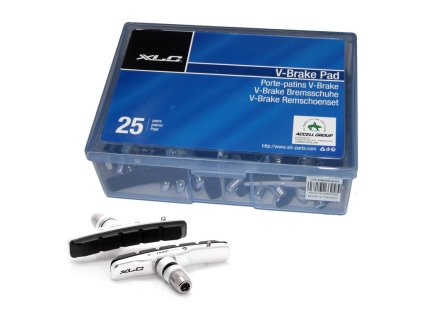 Špalíky XLC BS-V02 V-Brake černo/stříbrné, sada 25 párů