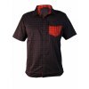 Košile krátká pánská HAVEN Agness Slimfit černá/červená