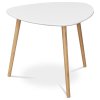 Stůl konferenční 55x55x45 cm, MDF bílá deska, nohy bambus přírodní odstín