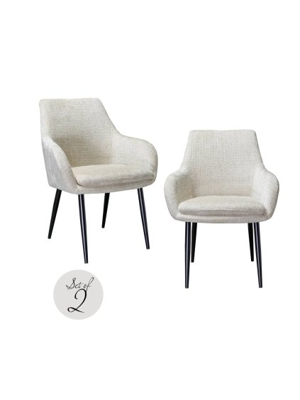 Jedálenská stolička Chrissy beige chenille (set 2ks)