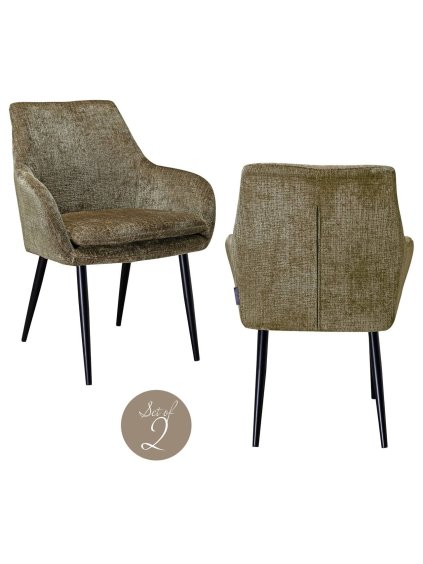 Jedálenská stolička Chrissy stone chenille (set 2ks)