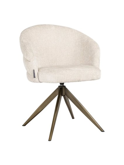 Otočná stolička Zendaya Chenille beige