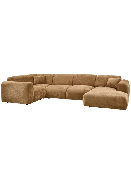 375074 H 02 VS WE Cloud hoekbank links geweven chenille honing geel SA