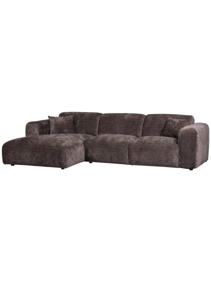 375072 W 02 VS WE Cloud chaise longue links geweven chenille warm bruin SA