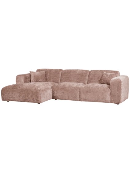 375072 T 02 VS WE Cloud chaise longue links geweven chenille taupe SA