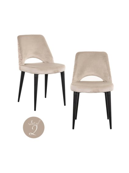 Jedálenská stolička Tabitha trendy rose/velvet khaki (set 2ks)