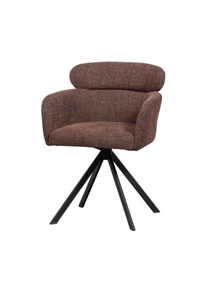 Jedálenská otočná stolička FENNE woven fabric chestnut