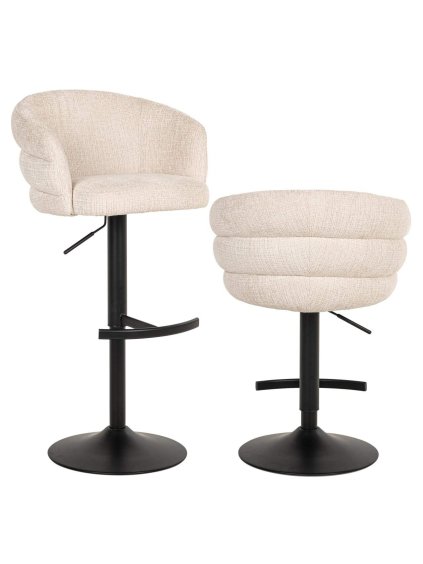 Pultová-barová nastaviteľná otočná stolička Nikki niagara beige