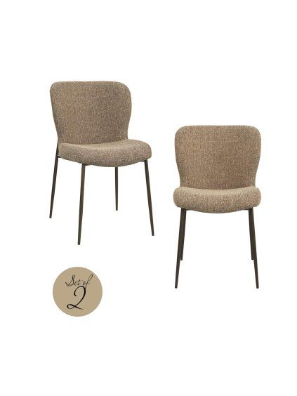 Jedálenská stolička Odarby brown tweed SET 2 ks