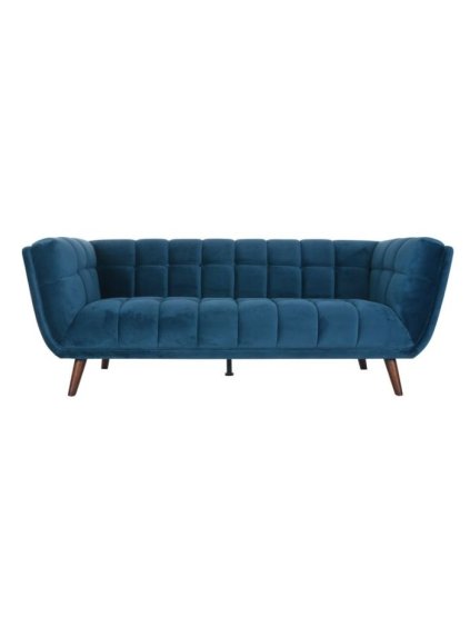 Sedačka Beryl velvet modrá 3-miestna