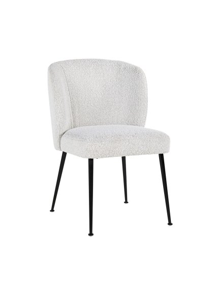 Stolička Fallon White Bouclé/Black
