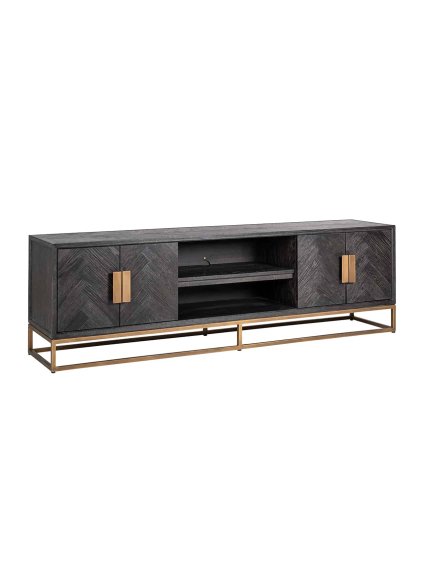 TV stolík Blackbone brass 200 cm (Black rustic)