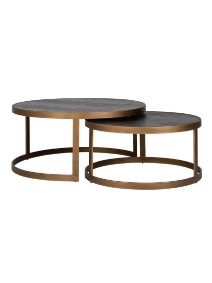Konferenčný stolík Blackbone brass set of 2 (Black rustic)