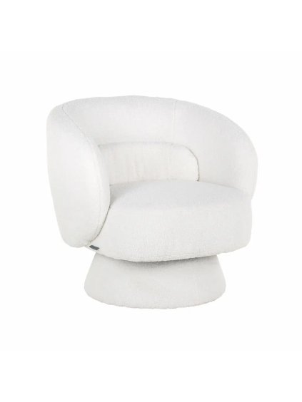 Otočné kreslo Senna white furry