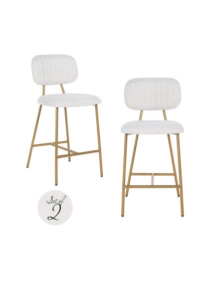 Pultová stolička Xenia white bouclé (Set 2ks)