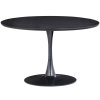 377300 Z 01 VS WE Sammy eettafel trompetvoet rond mdf zwart O120CM EA
