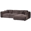 375073 W 02 VS WE Cloud chaise longue rechts geweven chenille warm bruin SA
