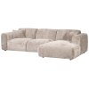 375073 N 02 VS WE Cloud chaise longue rechts geweven chenille naturel SA