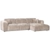 375073 N 03 VS WE Cloud chaise longue rechts geweven chenille naturel