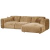 375073 H 02 VS WE Cloud chaise longue rechts geweven chenille honing geel SA