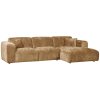 375073 H 03 VS WE Cloud chaise longue rechts geweven chenille honing geel