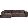 375072 W 01 VS WE Cloud chaise longue links geweven chenille warm bruin